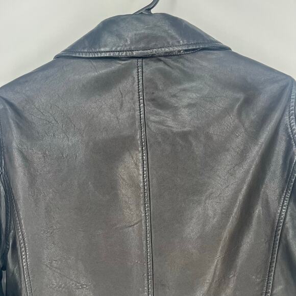 J.Crew Collection Washed Leather Motorcycle Jacket Black Women's Size XXL - Picture 12 of 16